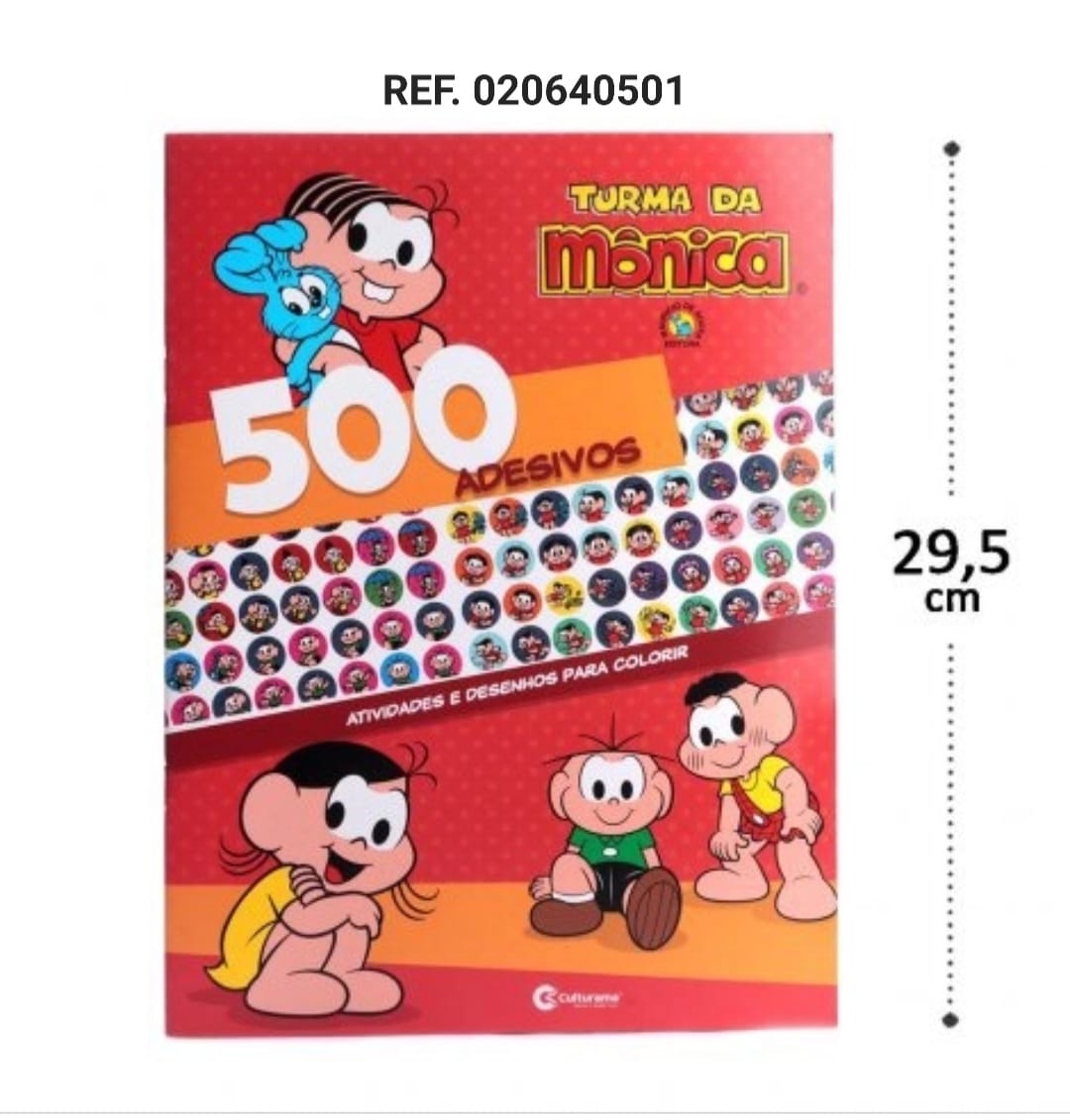 LIVRINHO INFANTIL TURMA DA MONICA 500 ADESIVOS