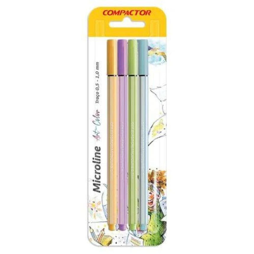 KIT CANETA EM GEL MICROLINE TOM PASTEL PONTA 0.5