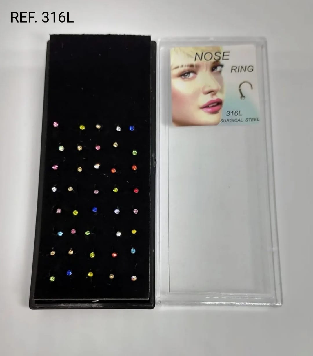 PIERCING NARIZ STRASS 316L