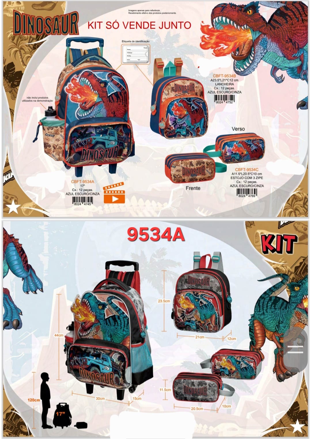 MOCHILA ESCOLAR DINOSSAURO