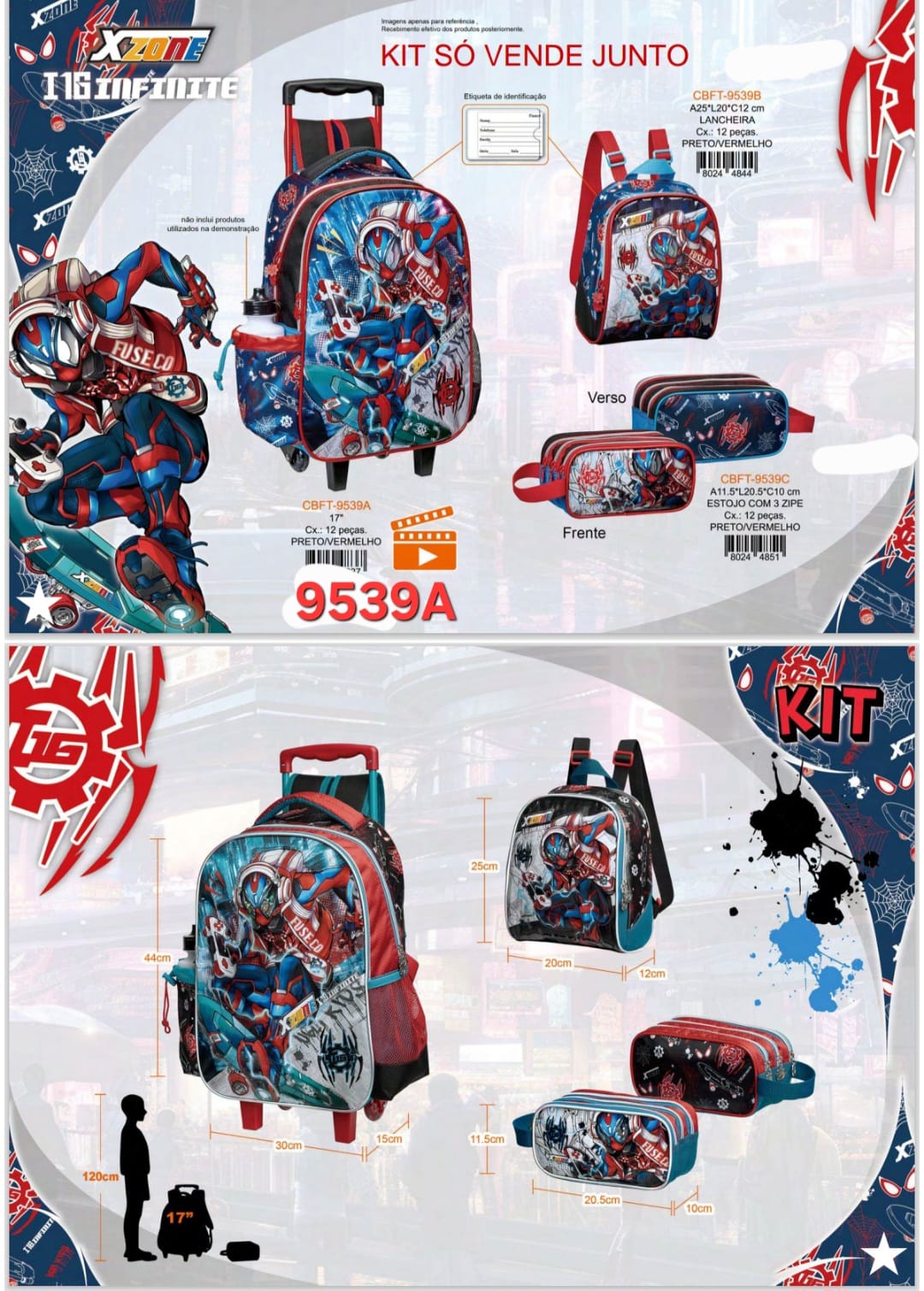 KIT MOCHILA ESCOLAR HOMEM ARANHA