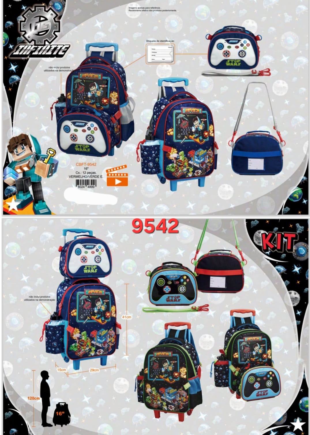 MOCHILA ESCOLAR VIDEO GAME