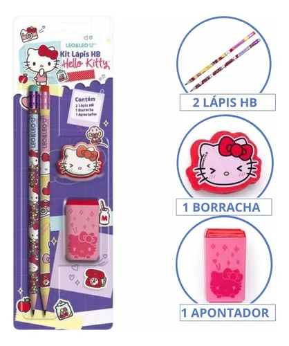 KIT ESCOLAR HELLO KITTY 4 ITENS
