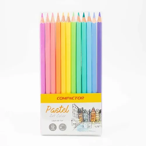 LAPIS DE COR TONS PASTEL 12 CORES COMPACTOR