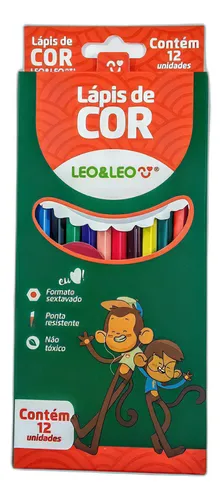 LAPIS DE COR 12 CORES LEO E LEO