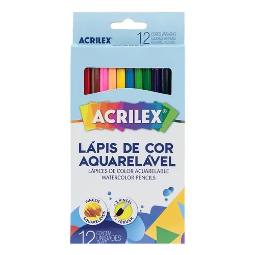 LAPIS DE COR AQUARELAVEL 12CORES ACRILEX